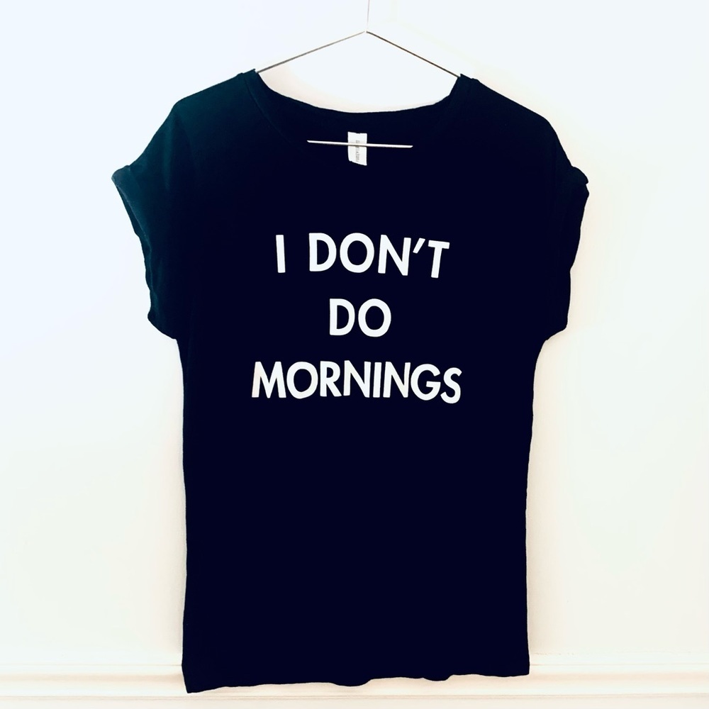 F21 Dropped-Sleeve Crew Tee, black and white